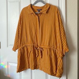 Romans Ruffle Button Up Baby Doll Blouse